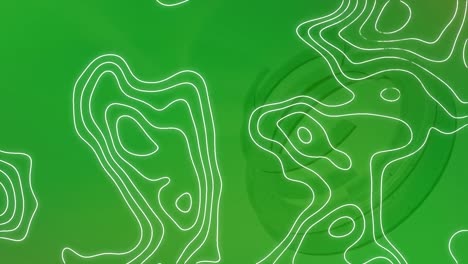 animación de isohypses que se mueven sobre fondo verde