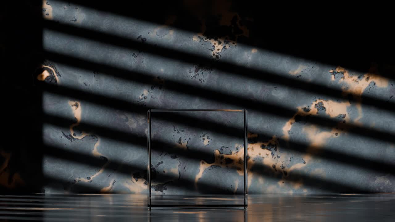 Modern Empty Glass Display Stand on a Marbled Background