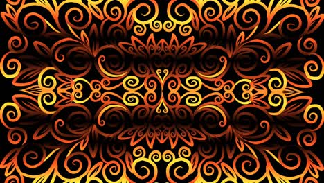 círculo circular sem costura luxuoso cor dourada caleidoscópio gradiente arte floral padrão de tenun tradicional indonésio batik ornamento étnico dayak para abertura de introdução anúncios comerciais
