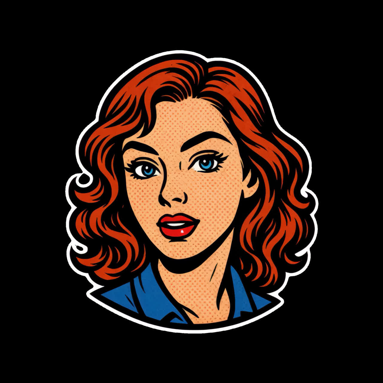 Retro pop woman illustration animation isolated asset, transparent 4K video, alpha channel, ProRes