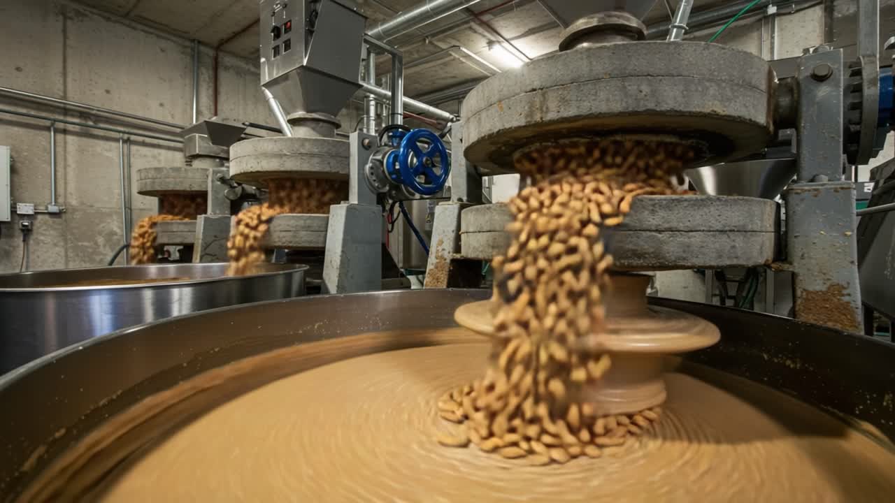 A Detailed Look at Automated Almond Processing: Observing the Flow of Ground Almonds in a Modern Processing Facility