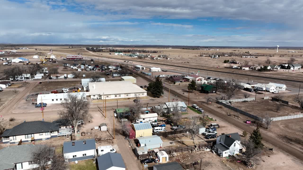 Siccità invernale Nunn Colorado, sorvolo con drone 2026. Contea di Weld, Colorado Settentrionale
