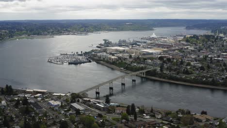 decommissioned uss turner joy docked near the manette bridge in bremerton, washington