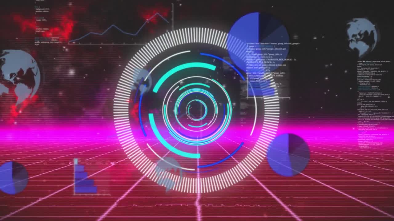 메타버스 그리드 상의 범위 및 데이터 처리 애니메이션