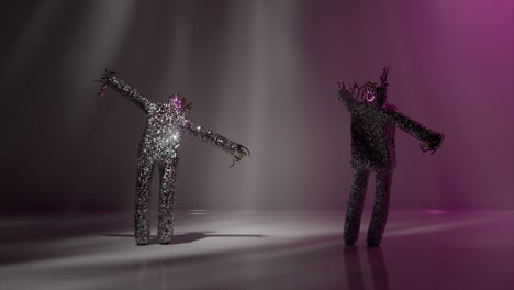 dancing glittery figures