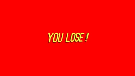 you lose motion graphics animation on red background. seamless loop animated background.