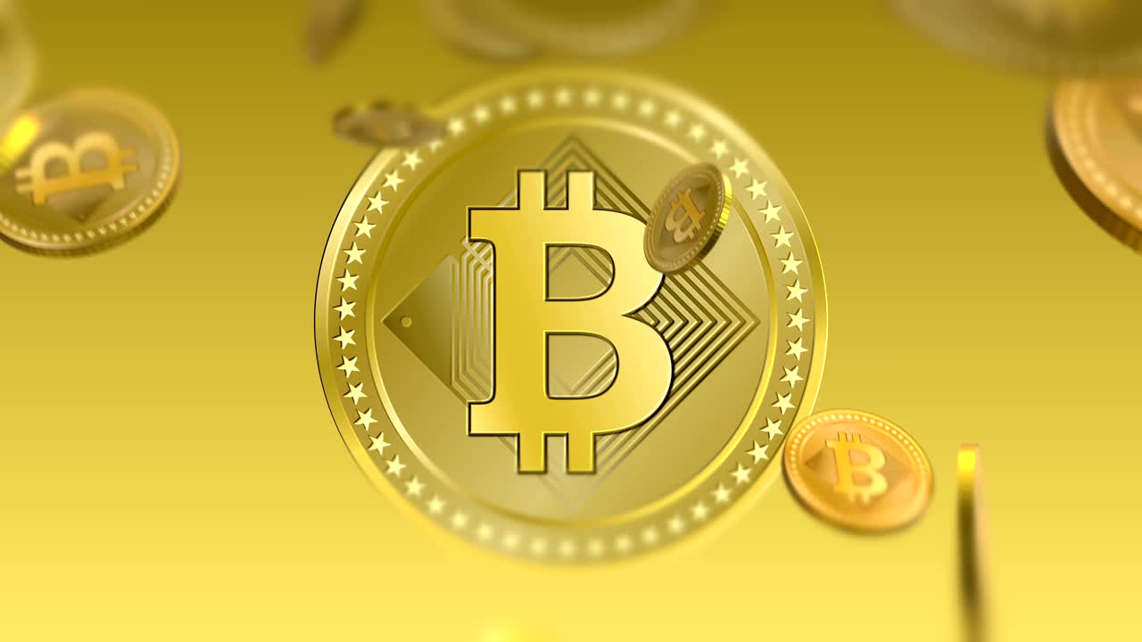 criptomoneda bitcoins de oro monedas que caen