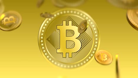 criptomoneda bitcoins de oro monedas que caen
