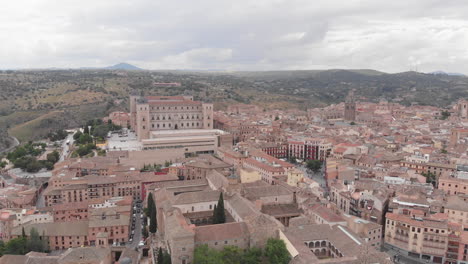 aerial view to toledo cathedral and the city, toledo, spain