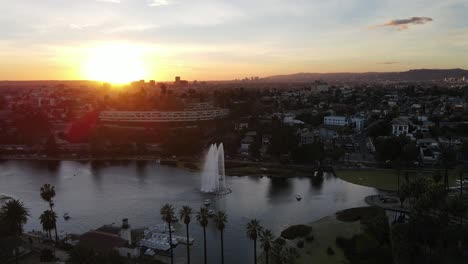 echo park lake los angeles california aerial