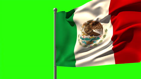 Mexico-national-flag-waving-on-flagpole