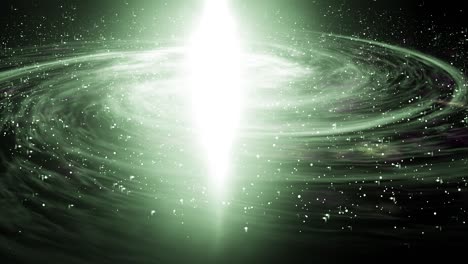 Gleitaufnahme-Einer-Grünen-Galaxie-Mitten-Im-All,-Voller-Sterne-Und-Nebel