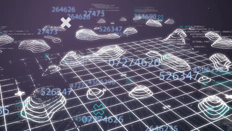 Animación-De-Números-Con-Procesamiento-De-Datos-Sobre-Fondo-Oscuro