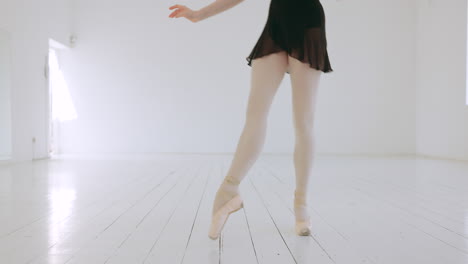 Ballet,-feet-and-balance-of-woman-in-dance-studio