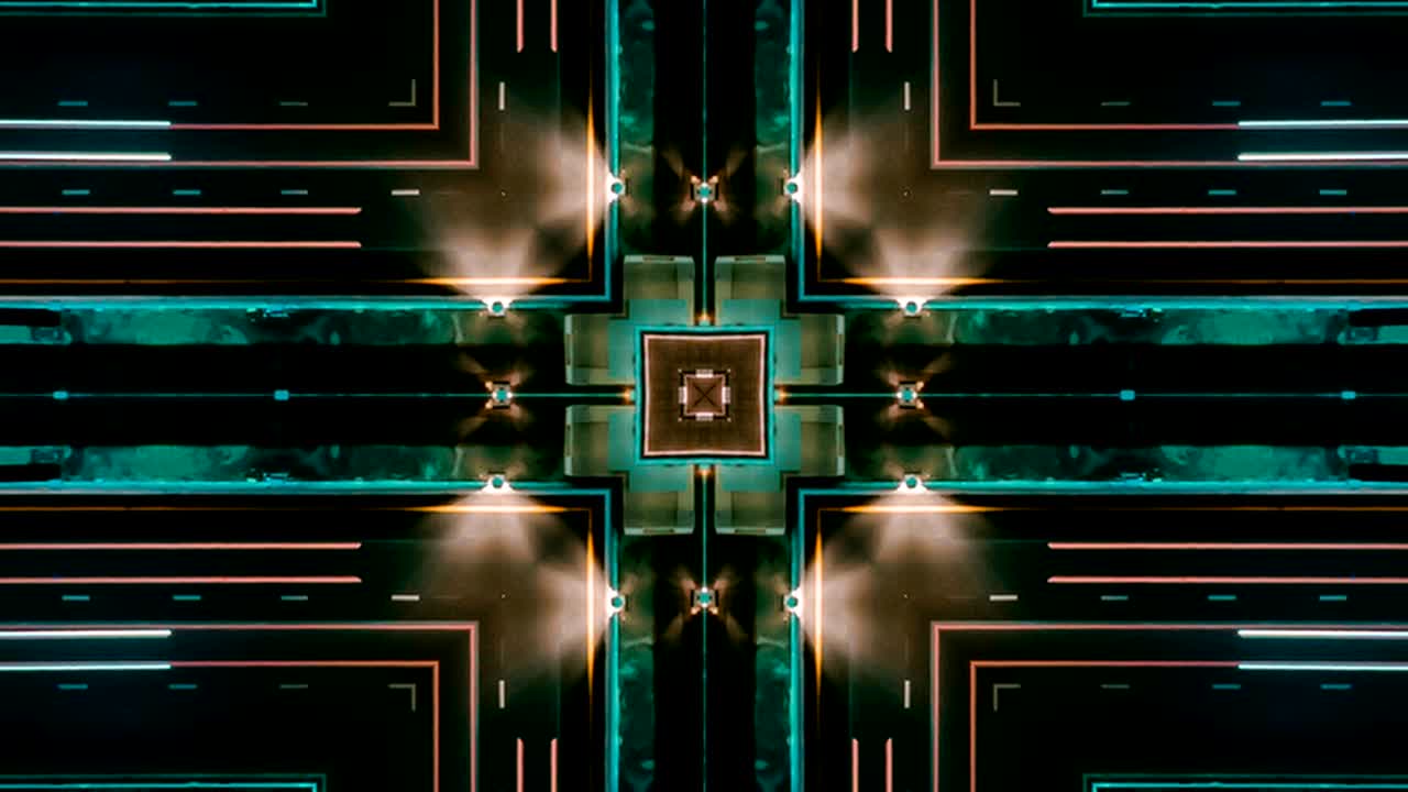 patrón sin costuras. arte geométrico abstracto fondo digital con líneas de luz de neón cuadrado