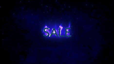 Animation-of-sale-text-in-burning-flames-over-dark-background