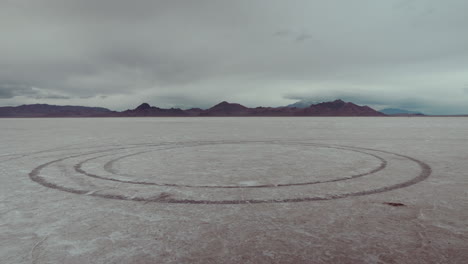mysterious circles on a salt flat
