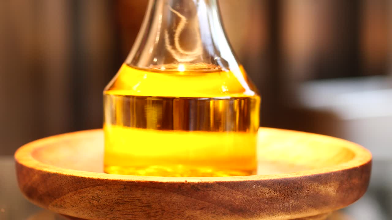 Close-up of Olive Oil Bottle and Spice