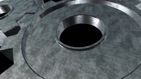 mechanism of the two silver gears . black background. close up. alpha channel