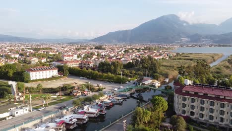 view from calis neighborhood in fethyie, turkey