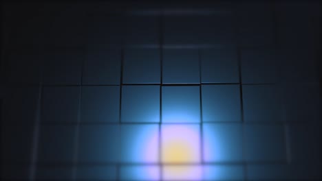 fondo fresco de cubos azules red zooming fuera, de modo que el sol abstracto se hace visible en esta cuadrícula cuadrada.