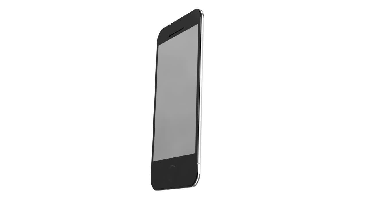 Smarttelefon svevende på hvit bakgrunn med alfakanal
