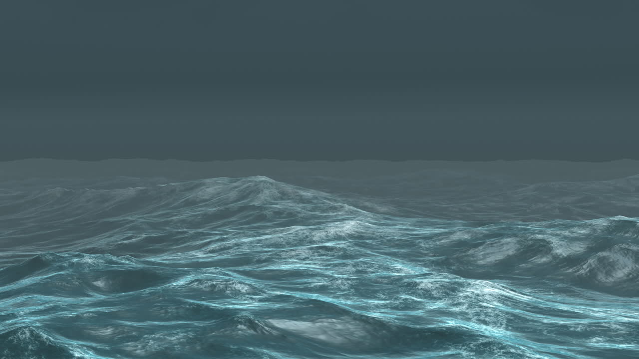 Animazione della superficie del mare su sfondo nero