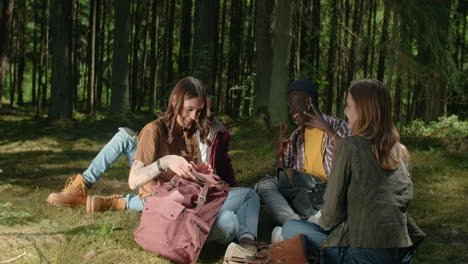 friends enjoying a forest hike