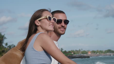 couple enjoying sea view