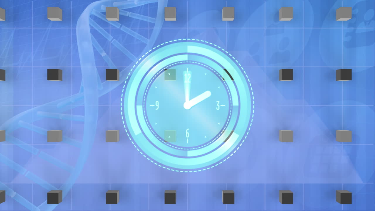 анимация обработки научных данных в режиме часов