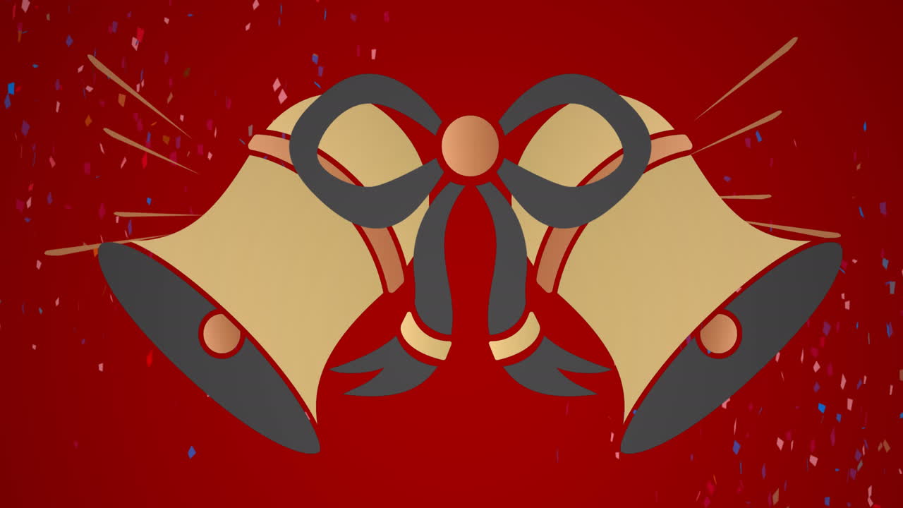 은 배경 위의 크리스마스 종의 애니메이션