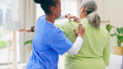 Back-pain,-chiropractor-and-nurse-with-senior