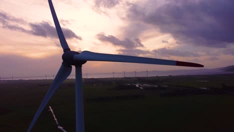 wind power turbine beautiful sky colorfull drone aerial