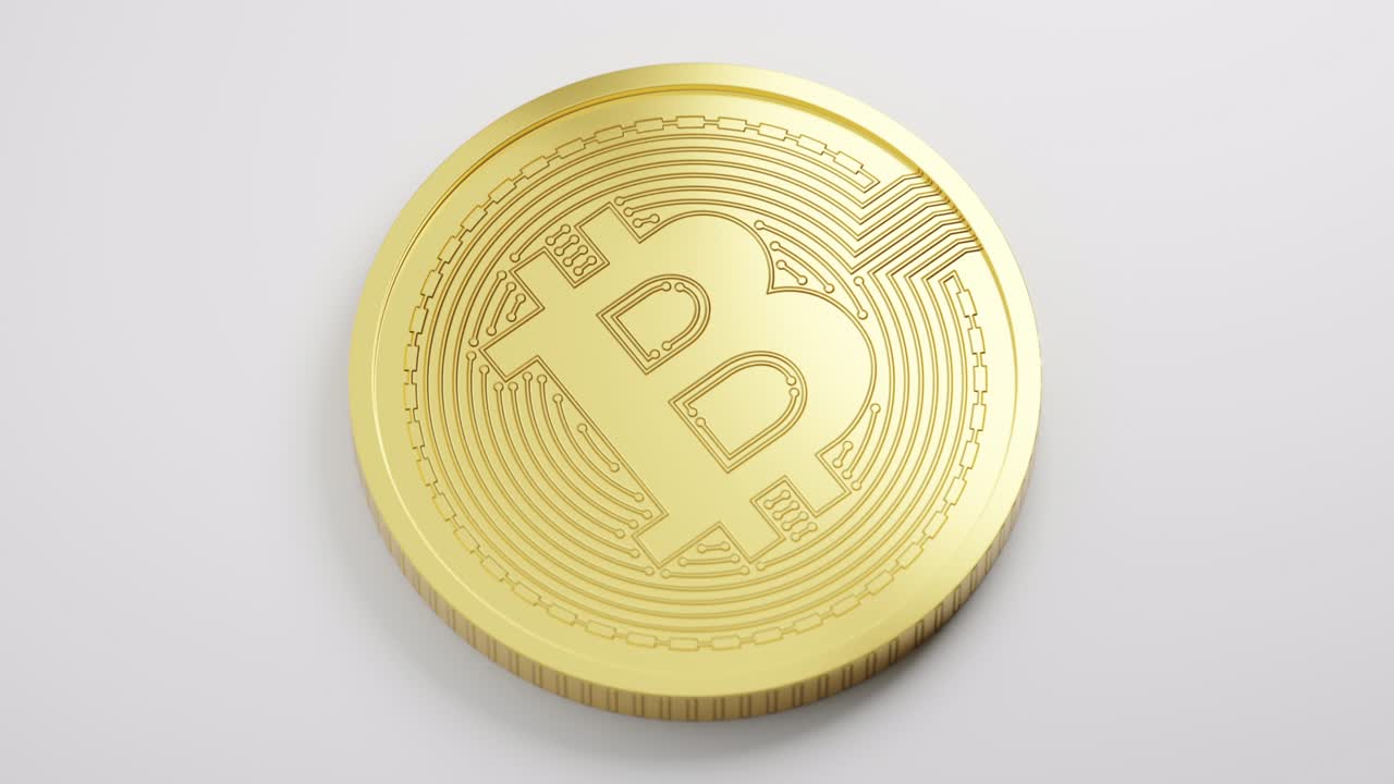 rendering 3d de oro bitcoin se rompe con la caída del martillo, la tecnología de inversión de criptomoneda, la crisis del dinero digital, el diseño conceptual en fondo blanco, la animación en 4k.