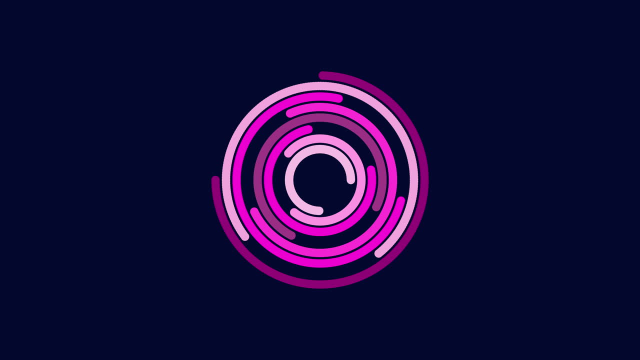 un remolino en espiral de líneas rosadas y púrpuras crea una forma circular hipnótica