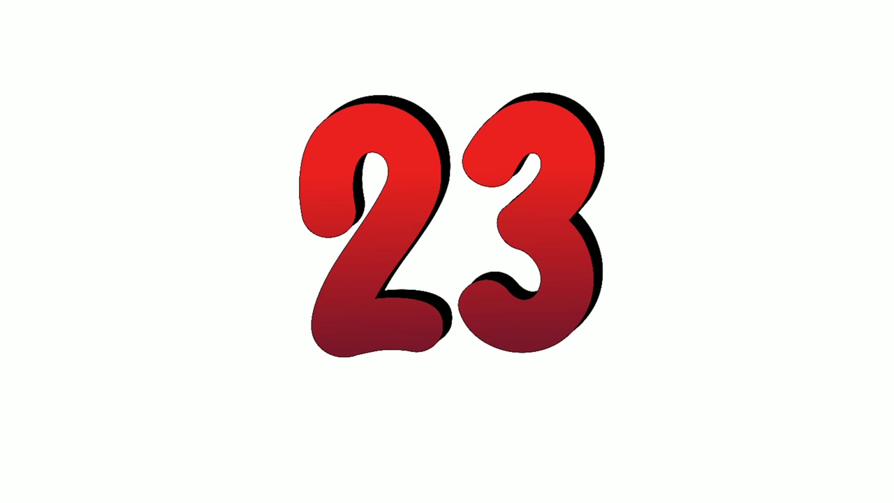 Zahl 23 in rotem Farbverlauf
