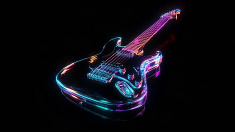 glowing electric guitar