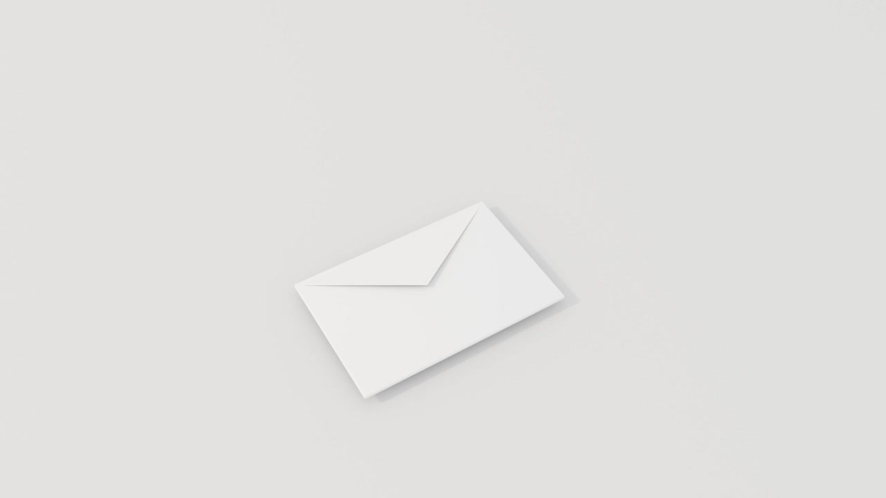 animación de renderizado 3d del sobre con cambio de color. imágenes de bucle 4k.