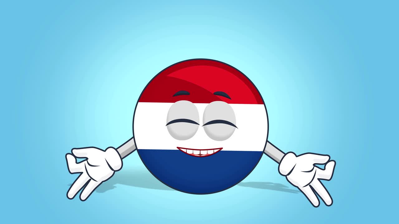 만화 아이콘 발 네덜란드 젠 얼굴 애니메이션과 알파 매트