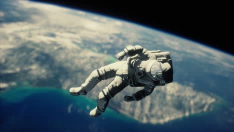 astronauta flotando por encima de la tierra elementos de esta imagen proporcionada por la nasa