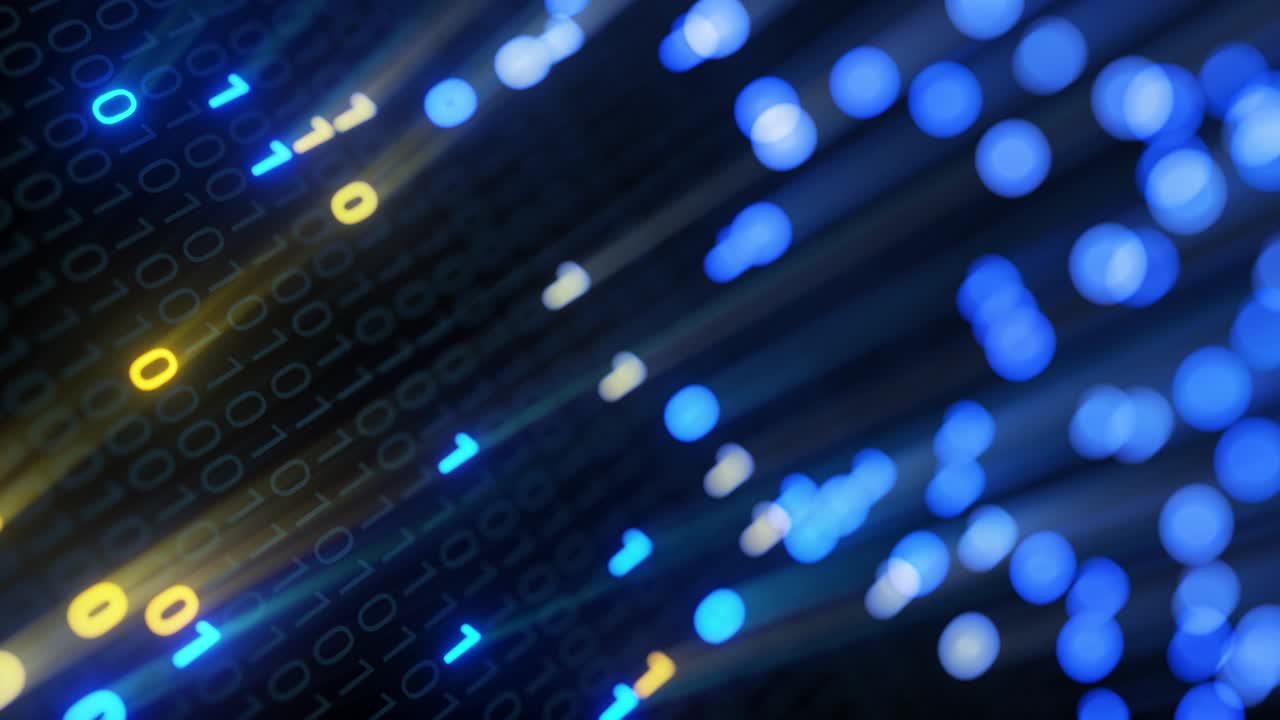 Big data cloud computing internet of things IOT AI network technology. Seamless loop 4K VJ background.