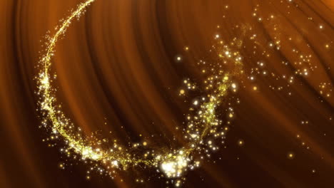 animation of glowing shooting star flying over brown trail background