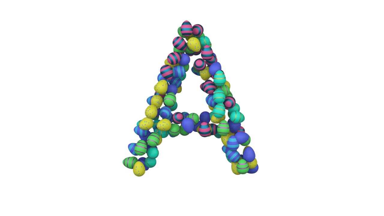 letra de fuente con tema de huevo de pascua a