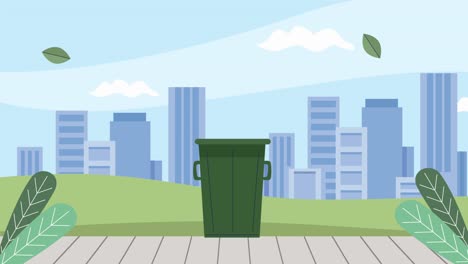 ecology landscape with garbage scene
