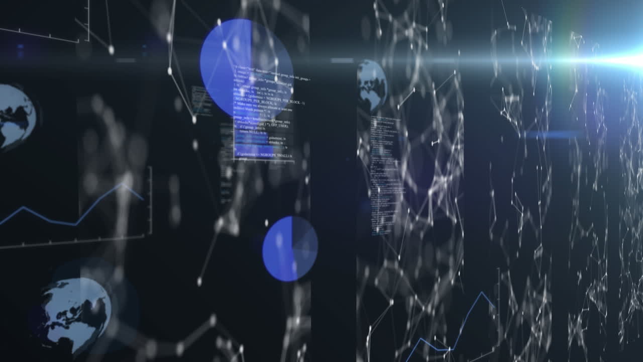 연결 네트워크를 통해 데이터 처리의 애니메이션