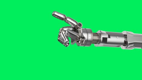 la mano de cyborg señalando en la pantalla verde