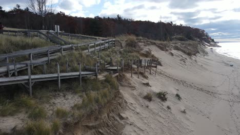 pushing toward the broken section of a boardwalk