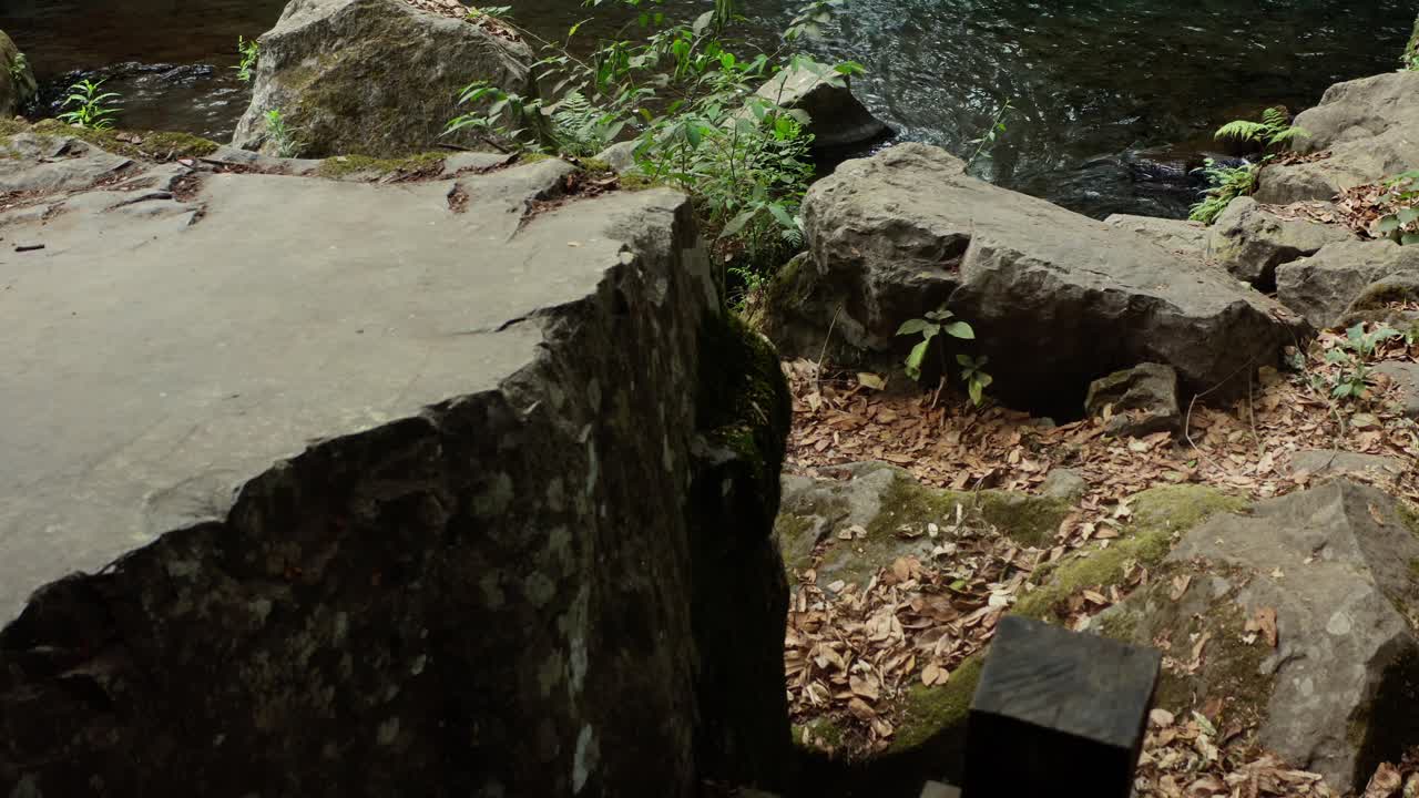 REVEAL SHOT OF A WATERFALL AT URUAPAN NATIONAL PARK