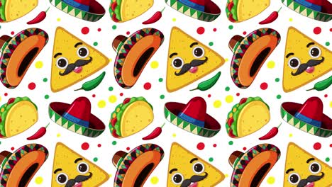 playful animation of tacos and sombreros