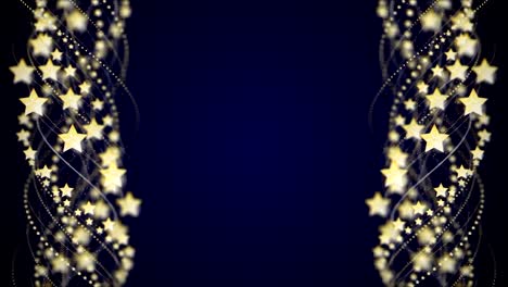 gold stars and fibers animation, background, rendering, loop